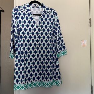 Barbara Gerwit Dress with collar 3/4 sleeves size L 33 in length